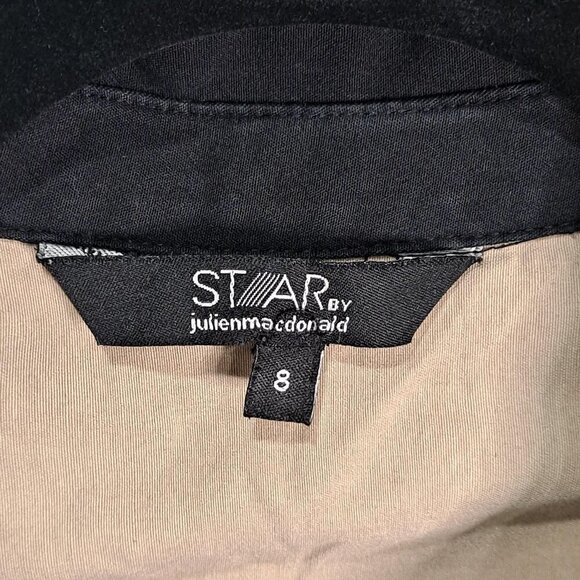 Star by Julien McDonald US Size 4 Black Button Up Shirt Dress Lace Accent NWOT - Picture 4 of 11